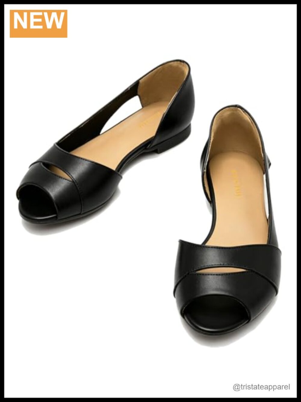 Open Toe Cutout Flat Sandals Suede Ballet Flats Slip On Office Work Beach